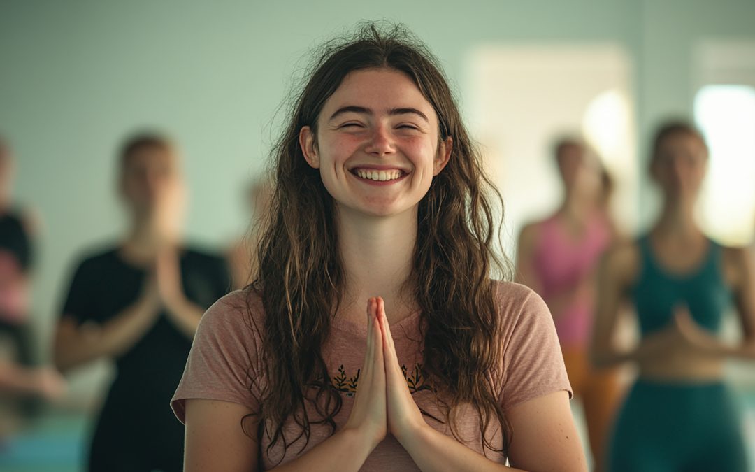 adolescents en séance de méditation yoga en groupe